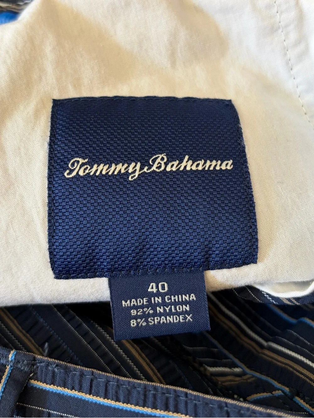 Tommy Bahama Men’s Blue Hybrid Striped Shorts
